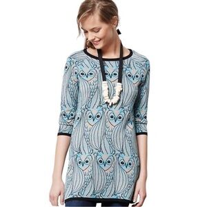 Anthropologie HWR Monogram Owl Tunic  or Sweater Dress - Small.  B25